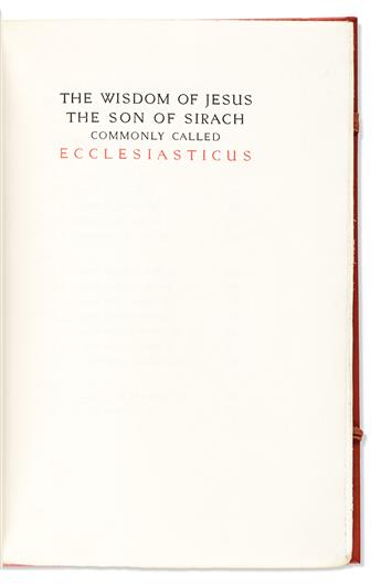 (ASHENDENE PRESS.) The Wisdom of Jesus The Son or Sirach Commonly Called Ecclesiasticus.